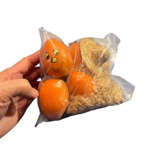 Wooden Crafting Eggs‎ Pumpkins - Pack of 6 with accessories